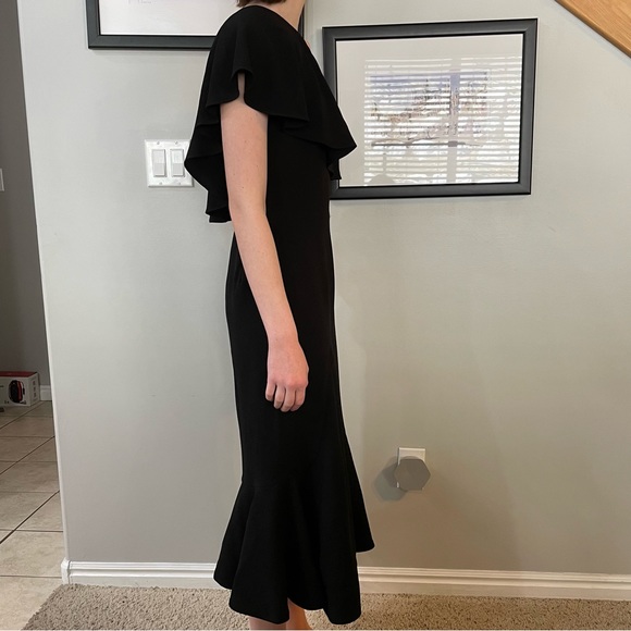 NWOT Dress the Population Raquel One Shoulder Ruffle Mermaid Midi Dress Sz -S - Picture 5 of 6